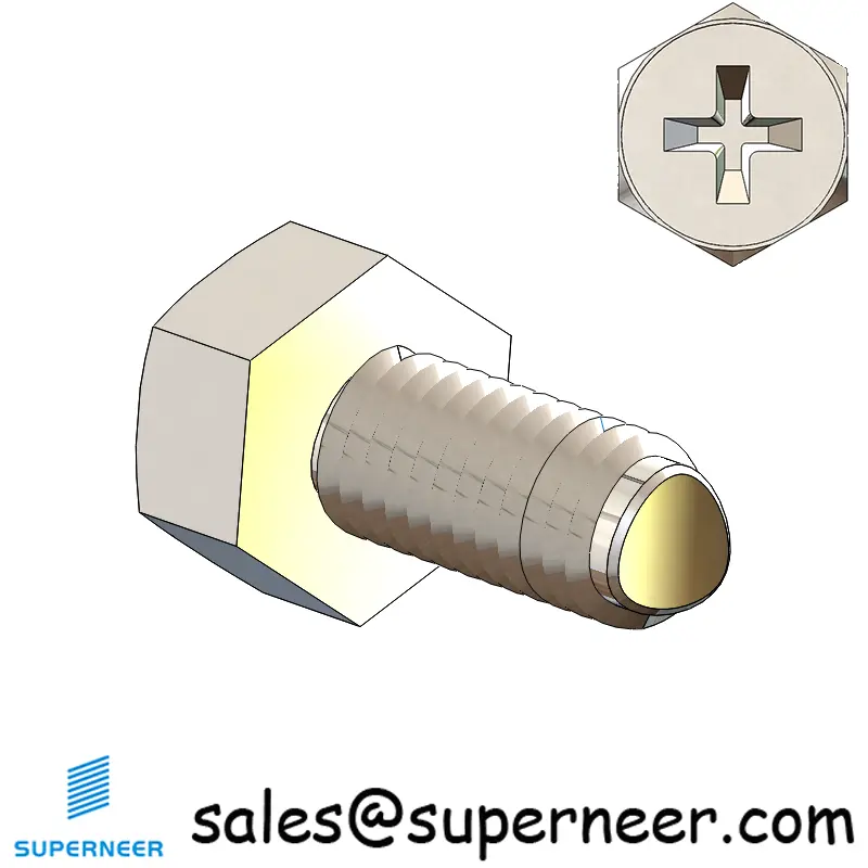 M2.5 × 6mm Indented Hex Phillips Thread Forming Screws for Metal SUS304 Stainless Steel Inox