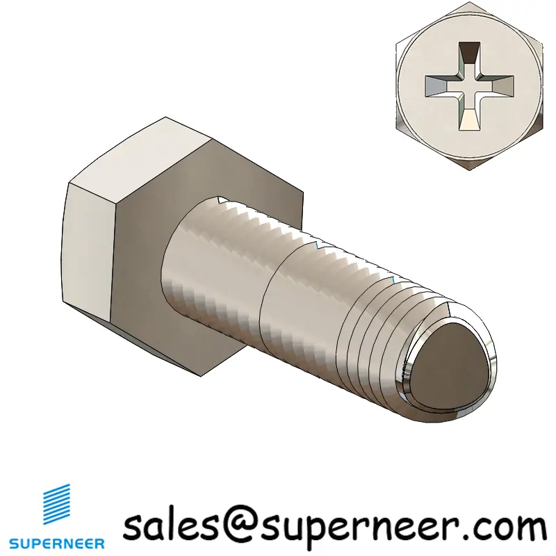 M2.5 × 10mm Indented Hex Phillips Thread Forming Screws for Metal SUS304 Stainless Steel Inox