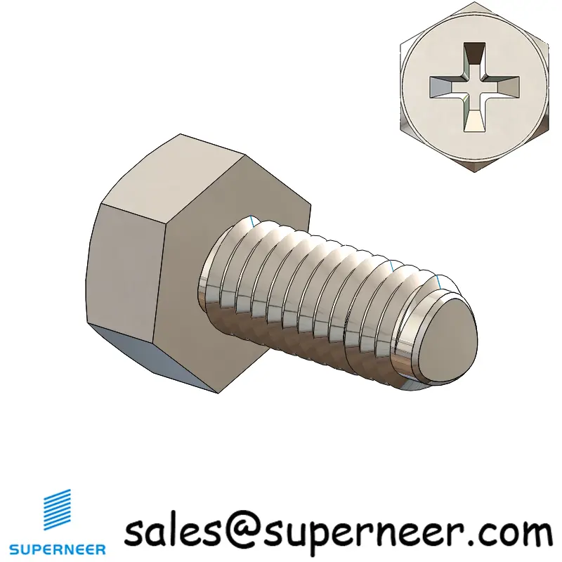 M3 × 7mm Indented Hex Phillips Thread Forming Screws for Metal SUS304 Stainless Steel Inox