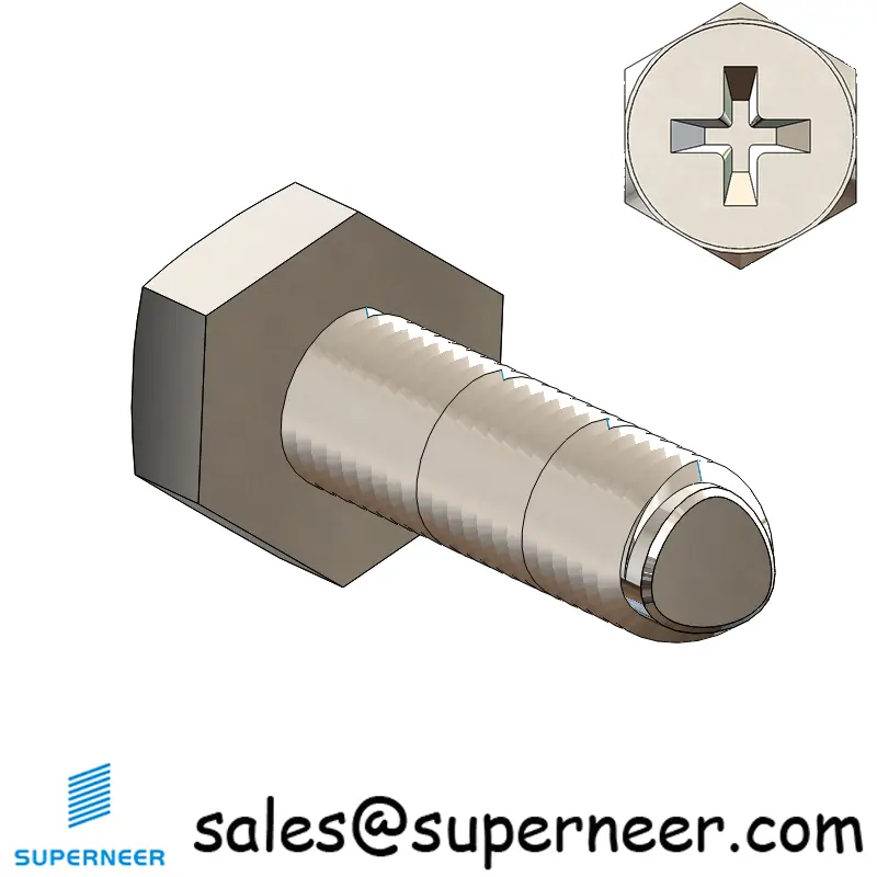 M3 × 12mm Indented Hex Phillips Thread Forming Screws for Metal SUS304 Stainless Steel Inox