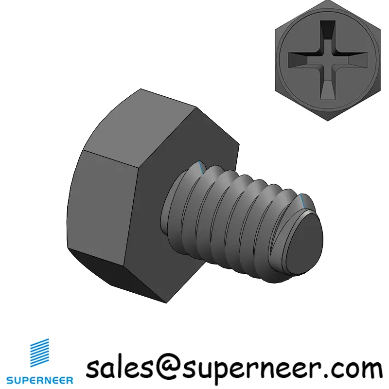 M4 × 6mm Indented Hex Phillips Thread Forming Screws for Metal Steel Black