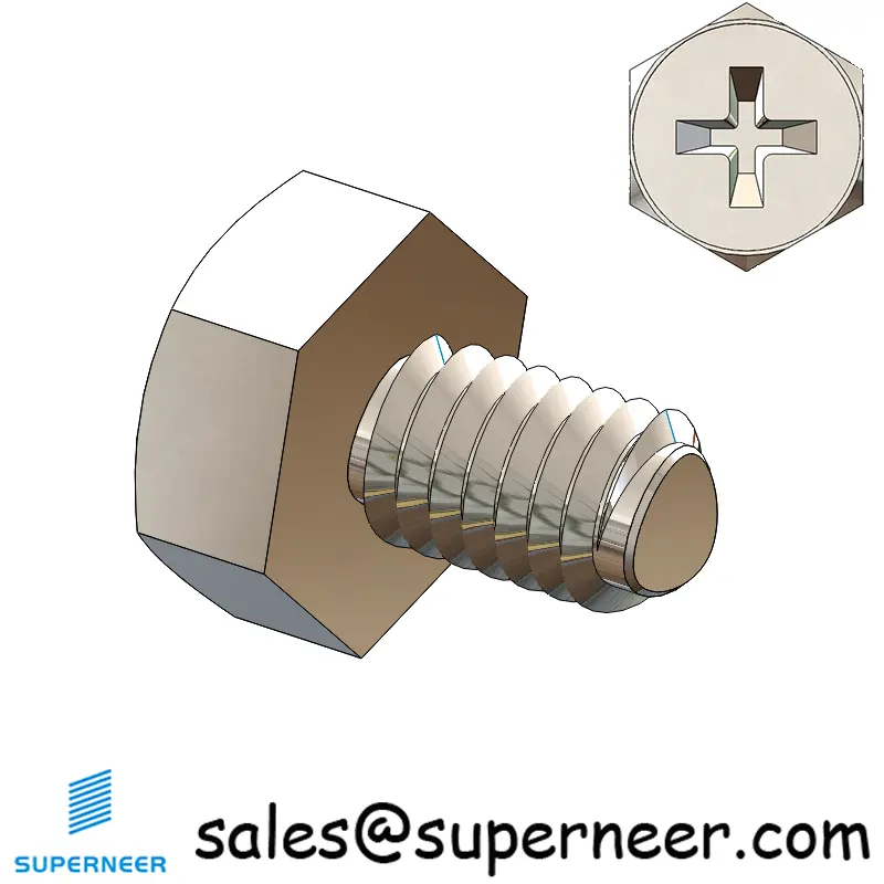 M4 × 6mm Indented Hex Phillips Thread Forming Screws for Metal SUS304 Stainless Steel Inox