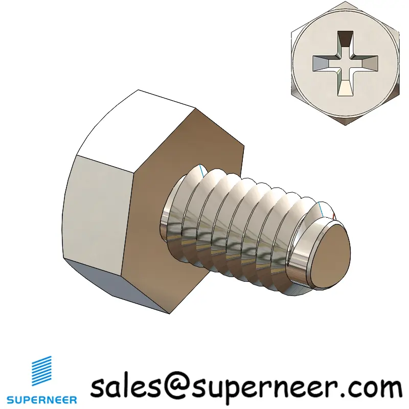 M4 × 7mm Indented Hex Phillips Thread Forming Screws for Metal SUS304 Stainless Steel Inox