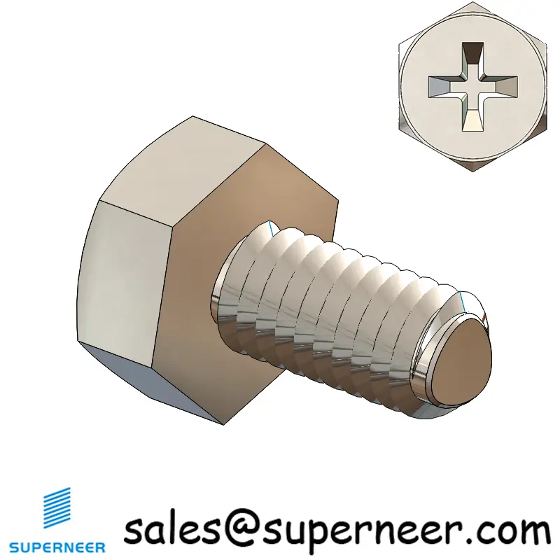 M4 × 8mm Indented Hex Phillips Thread Forming Screws for Metal SUS304 Stainless Steel Inox