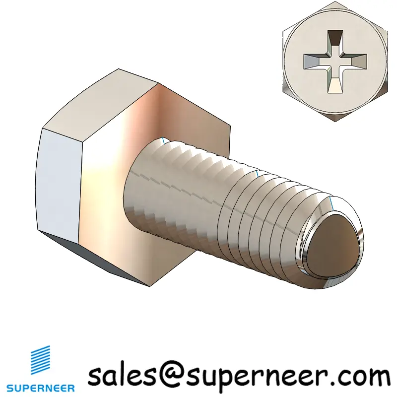 M4 × 12mm Indented Hex Phillips Thread Forming Screws for Metal SUS304 Stainless Steel Inox