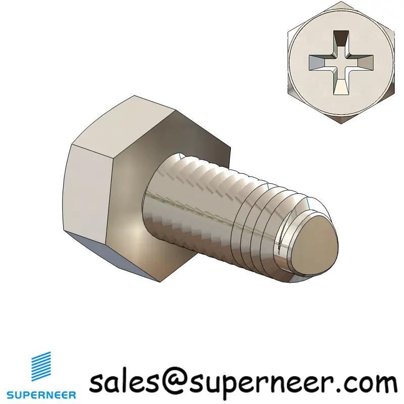 M5 × 12mm Indented Hex Phillips Thread Forming Screws for Metal SUS304 Stainless Steel Inox