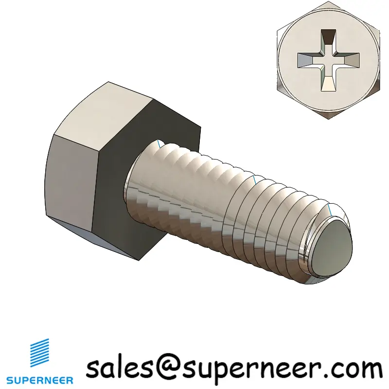 M5 × 14mm Indented Hex Phillips Thread Forming Screws for Metal SUS304 Stainless Steel Inox