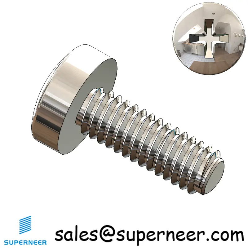 M2.5 × 7mm Pan Head Phillips Thread Forming Screws for Metal SUS304 Stainless Steel Inox