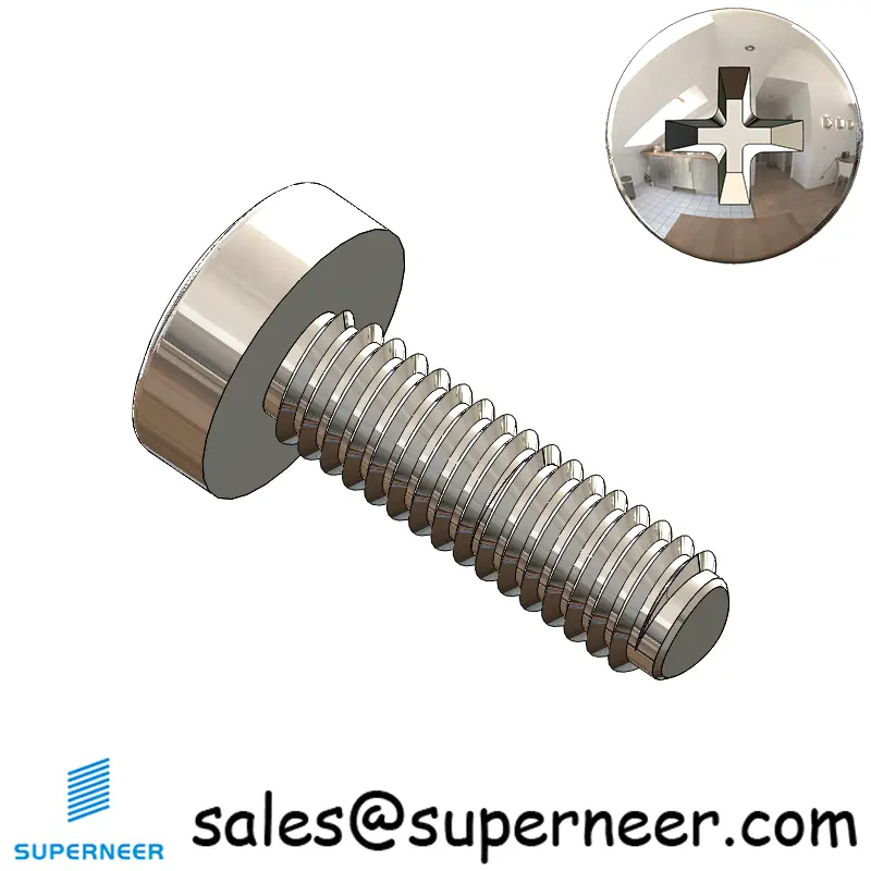 M2.5 × 8mm Pan Head Phillips Thread Forming Screws for Metal SUS304 Stainless Steel Inox