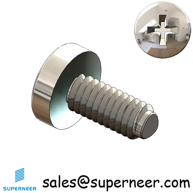 M4 × 9mm Pan Head Phillips Thread Forming Screws for Metal SUS304 Stainless Steel Inox