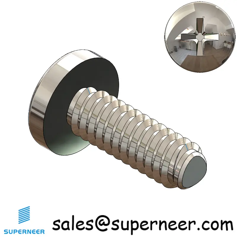 2-56 × 1/4 Pan Head Phillips Square Thread Forming  Screws for Metal  SUS304 Stainless Steel Inox