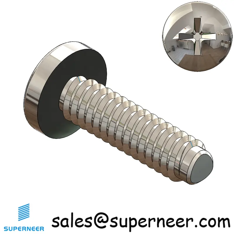 2-56 × 5/16 Pan Head Phillips Square Thread Forming  Screws for Metal  SUS304 Stainless Steel Inox