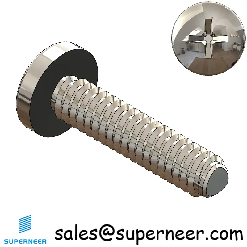 2-56 × 3/8 Pan Head Phillips Square Thread Forming  Screws for Metal  SUS304 Stainless Steel Inox