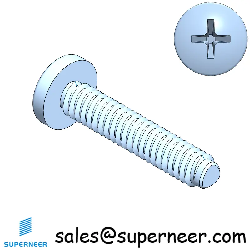 2-56 × 7/16 Pan Head Phillips Square Thread Forming  Screws for Metal  Steel Blue Zinc Plated