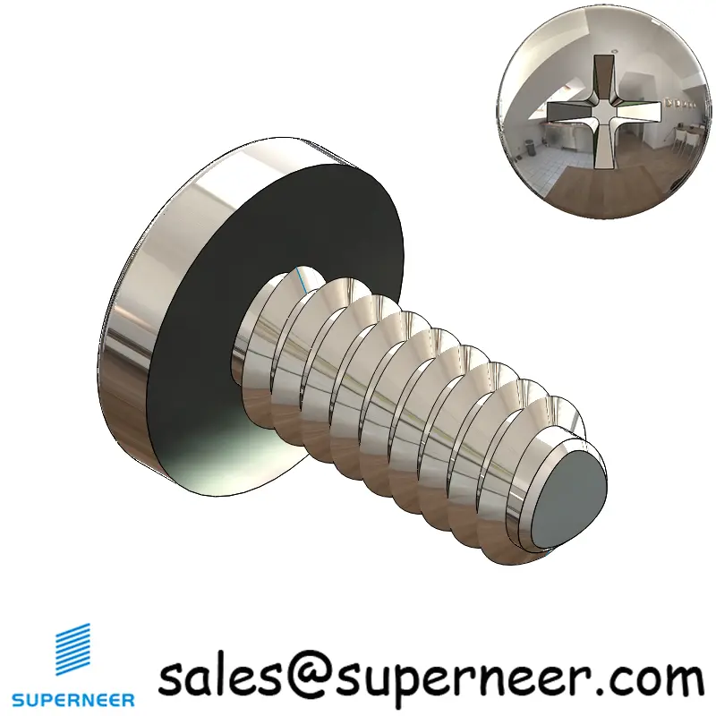 4-40 × 1/4 Pan Head Phillips Square Thread Forming  Screws for Metal  SUS304 Stainless Steel Inox
