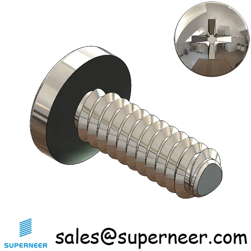 4-40 × 5/16 Pan Head Phillips Square Thread Forming  Screws for Metal  SUS304 Stainless Steel Inox