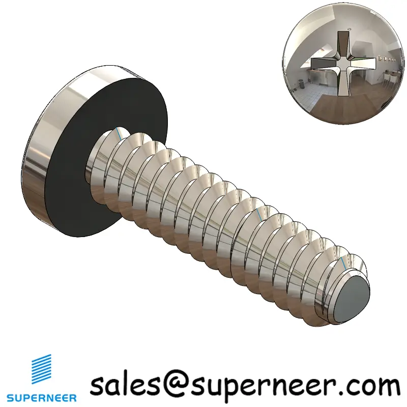 4-40 × 7/16 Pan Head Phillips Square Thread Forming  Screws for Metal  SUS304 Stainless Steel Inox