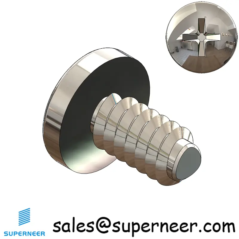 6-32 × 1/4 Pan Head Phillips Square Thread Forming  Screws for Metal  SUS304 Stainless Steel Inox