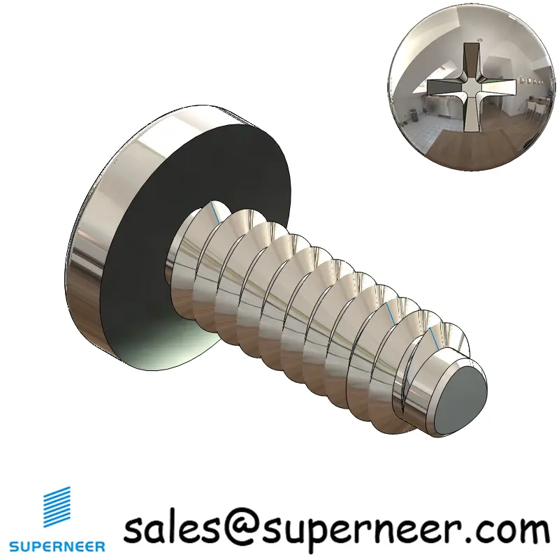 6-32 × 3/8 Pan Head Phillips Square Thread Forming  Screws for Metal  SUS304 Stainless Steel Inox