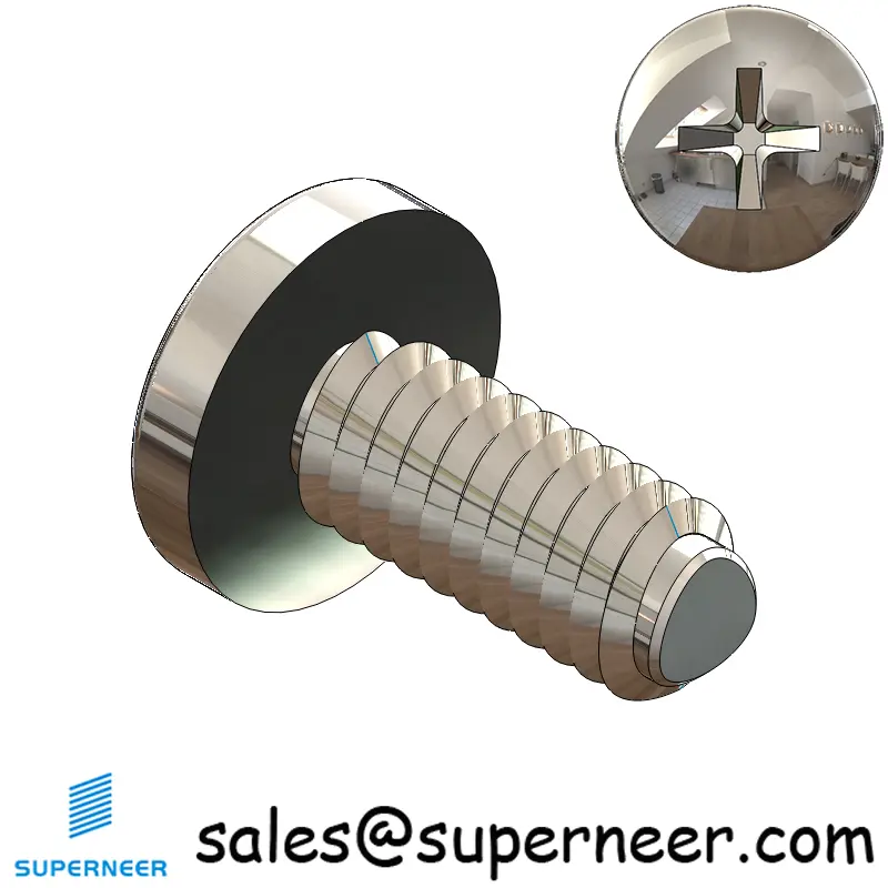 8-32 × 3/8 Pan Head Phillips Square Thread Forming  Screws for Metal  SUS304 Stainless Steel Inox