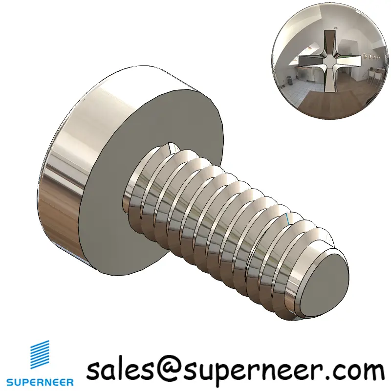 M2.5 × 6mm Pan Head Phillips-Square Thread Forming Screws for Metal SUS304 Stainless Steel Inox