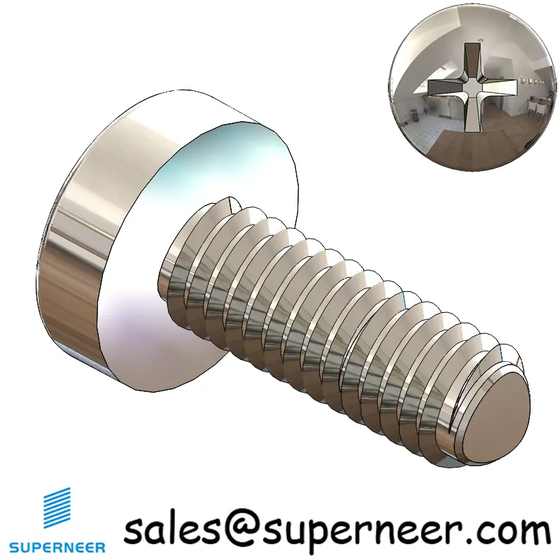 M2.5 × 7mm Pan Head Phillips-Square Thread Forming Screws for Metal SUS304 Stainless Steel Inox