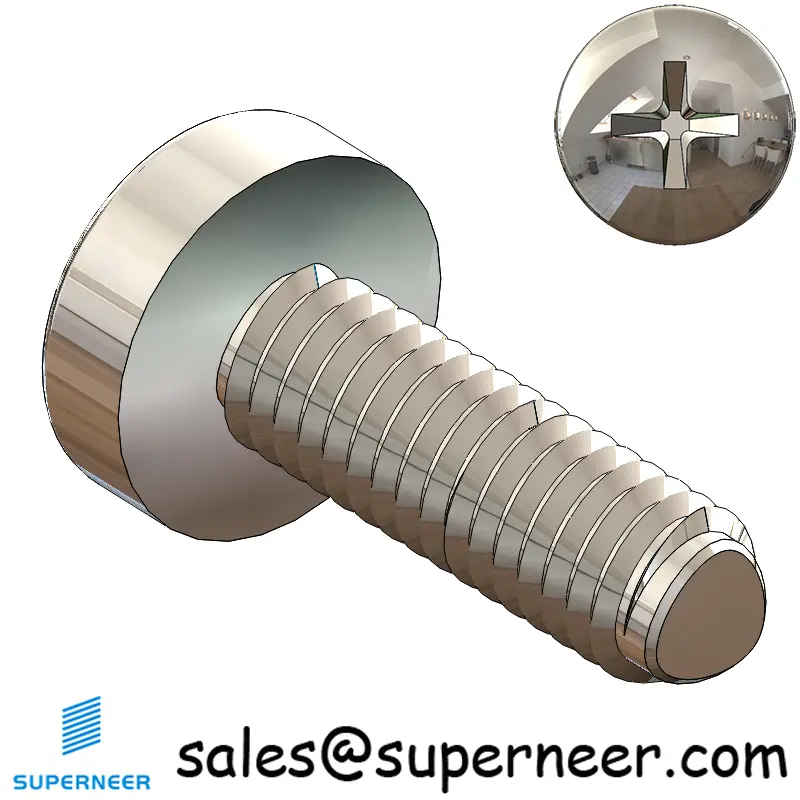 M2.5 × 8mm Pan Head Phillips-Square Thread Forming Screws for Metal SUS304 Stainless Steel Inox