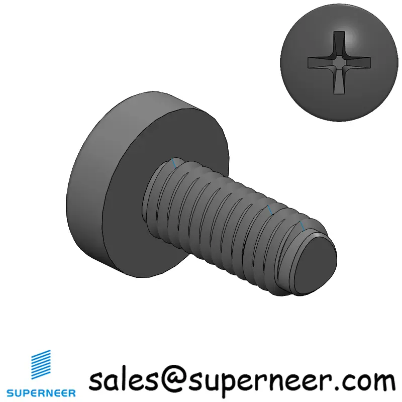 M3 × 7mm Pan Head Phillips-Square Thread Forming Screws for Metal Steel Black