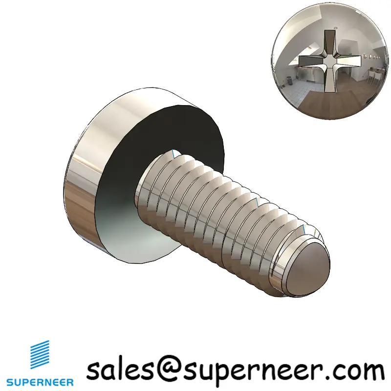 M3 × 8mm Pan Head Phillips-Square Thread Forming Screws for Metal SUS304 Stainless Steel Inox