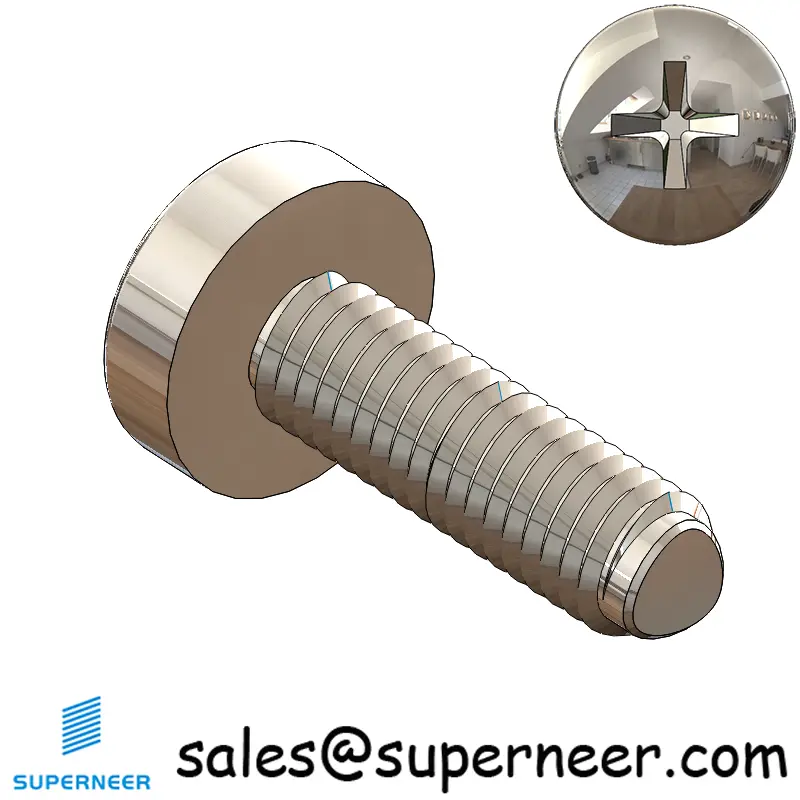 M3 × 10mm Pan Head Phillips-Square Thread Forming Screws for Metal SUS304 Stainless Steel Inox