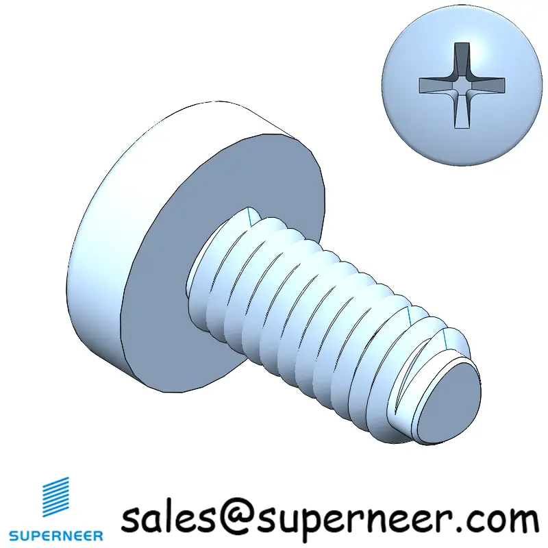 M4 × 9mm Pan Head Phillips-Square Thread Forming Screws for Metal Steel Blue Zinc Plated