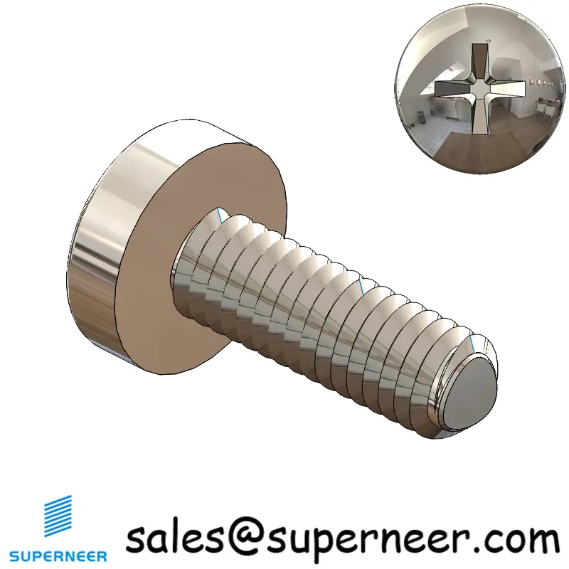 M4 × 12mm Pan Head Phillips-Square Thread Forming Screws for Metal SUS304 Stainless Steel Inox