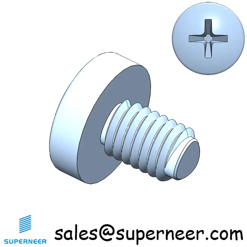 M5 × 7mm Pan Head Phillips-Square Thread Forming Screws for Metal Steel Blue Zinc Plated