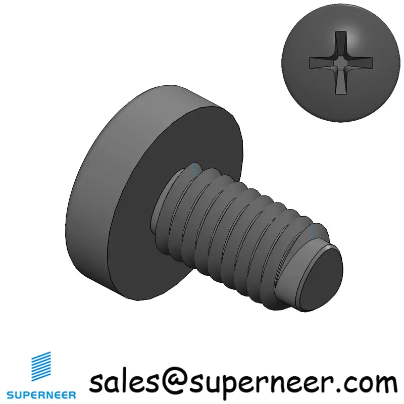 M5 × 9mm Pan Head Phillips-Square Thread Forming Screws for Metal Steel Black