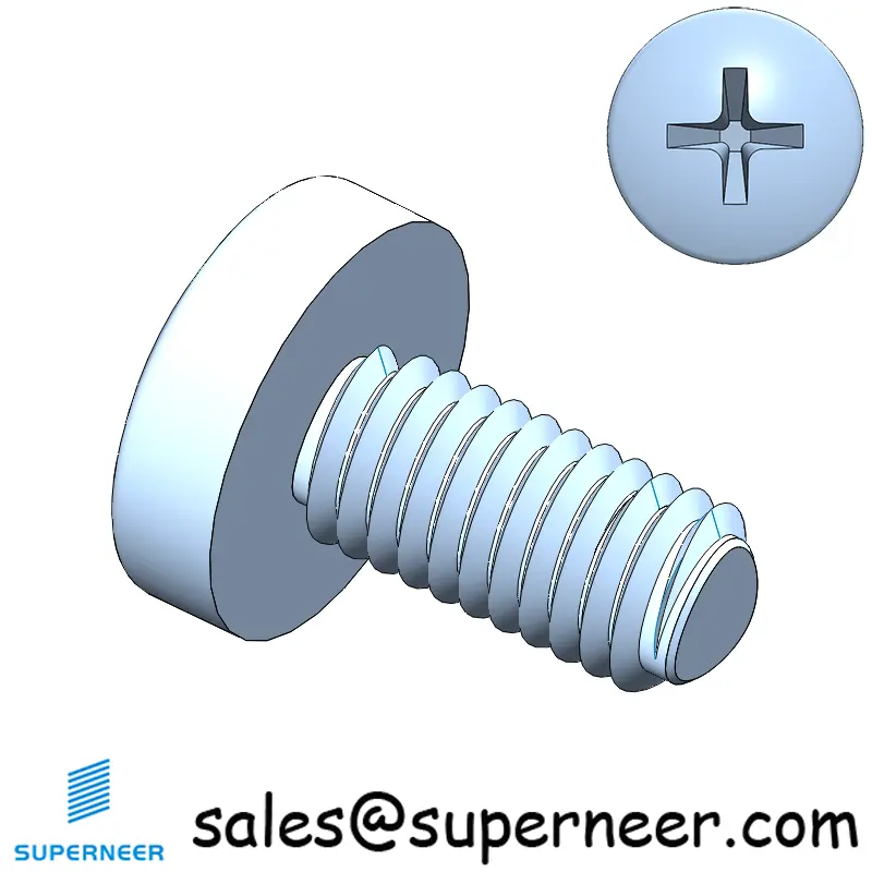 M5 × 10mm Pan Head Phillips-Square Thread Forming Screws for Metal Steel Blue Zinc Plated