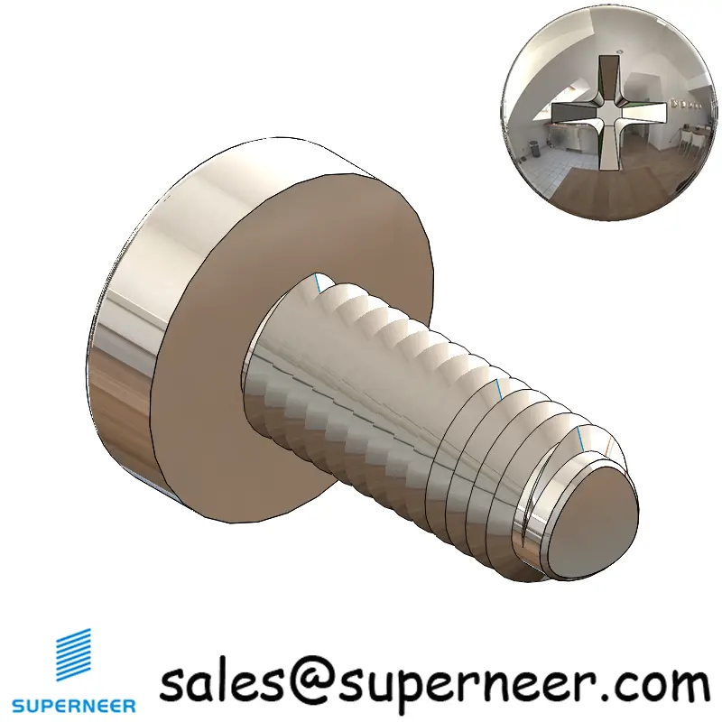 M5 × 12mm Pan Head Phillips-Square Thread Forming Screws for Metal SUS304 Stainless Steel Inox