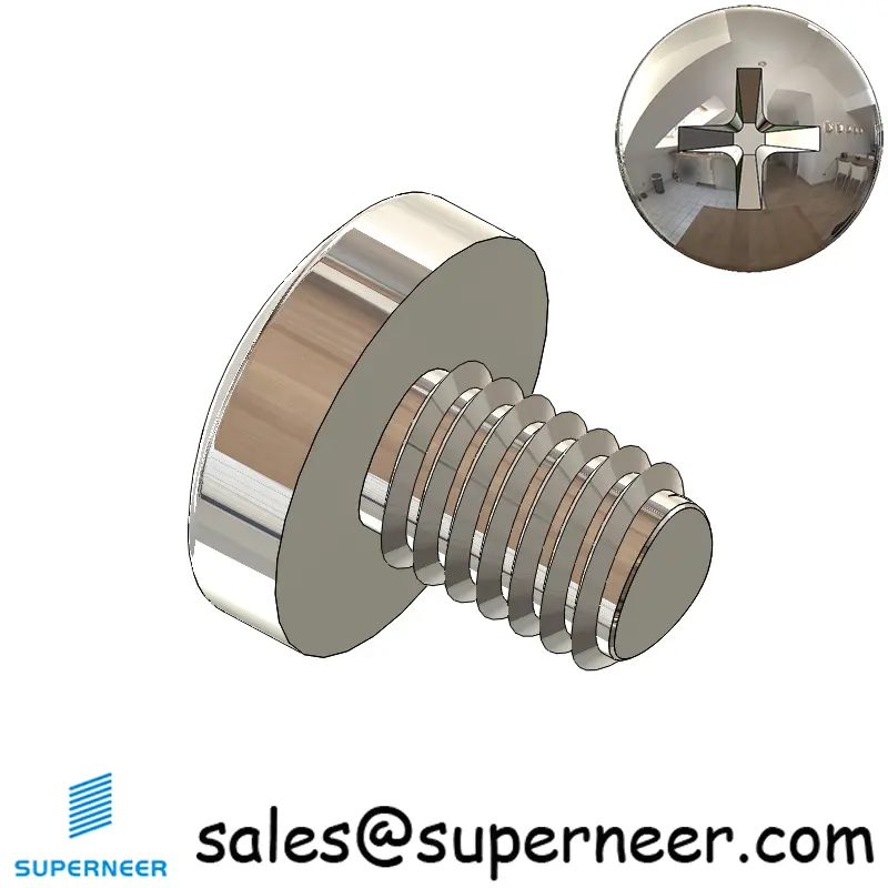 M6 × 8mm Pan Head Phillips-Square Thread Forming Screws for Metal SUS304 Stainless Steel Inox