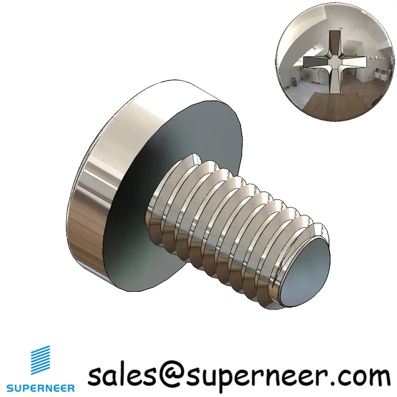 M6 × 10mm Pan Head Phillips-Square Thread Forming Screws for Metal SUS304 Stainless Steel Inox