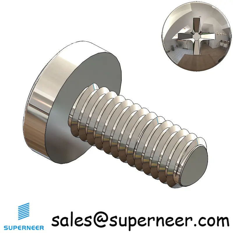 M6 × 14mm Pan Head Phillips-Square Thread Forming Screws for Metal SUS304 Stainless Steel Inox