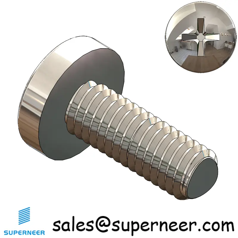 M6 × 16mm Pan Head Phillips-Square Thread Forming Screws for Metal SUS304 Stainless Steel Inox