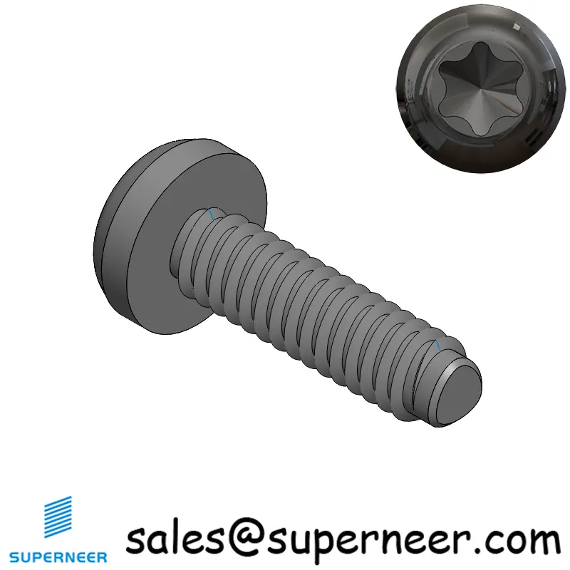 2-56 × 5/16 Pan Head Torx Thread Forming  Screws for Metal  Steel Black