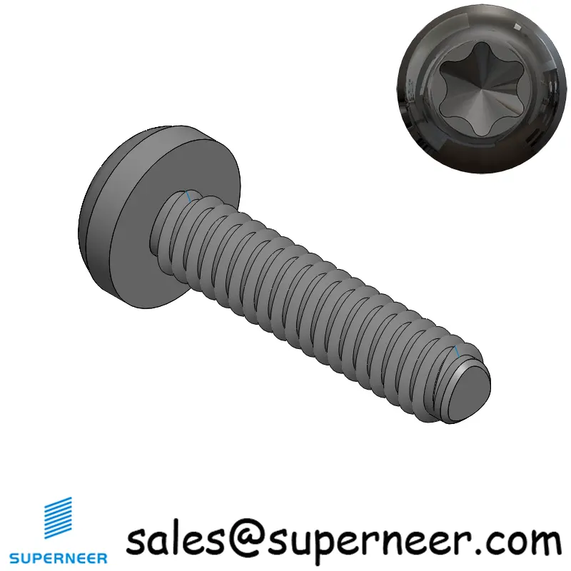 2-56 × 3/8 Pan Head Torx Thread Forming  Screws for Metal  Steel Black