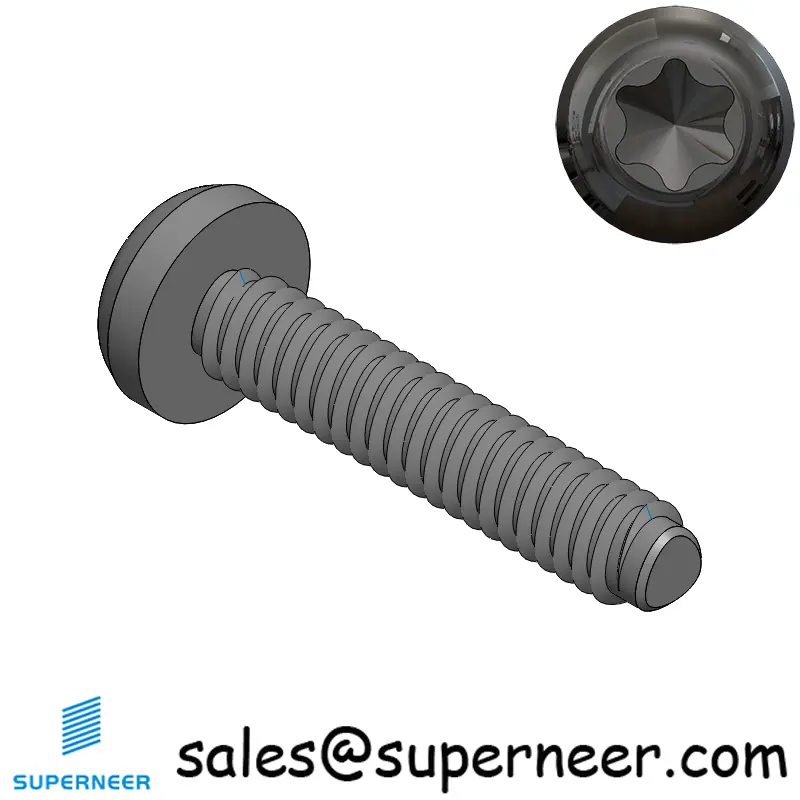 2-56 × 7/16 Pan Head Torx Thread Forming  Screws for Metal  Steel Black