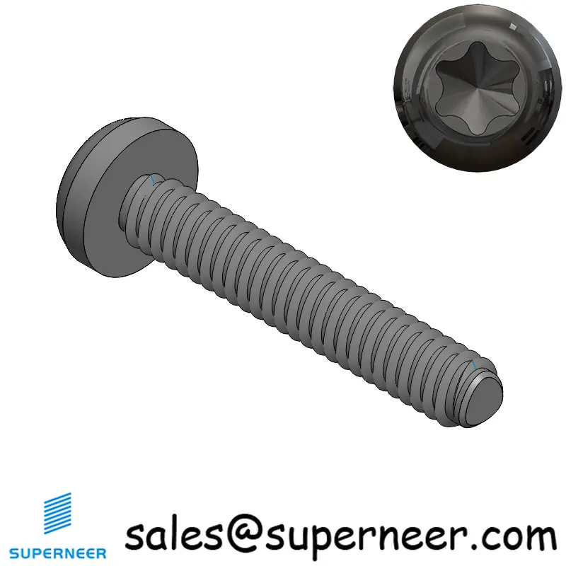 2-56 × 1/2 Pan Head Torx Thread Forming  Screws for Metal  Steel Black