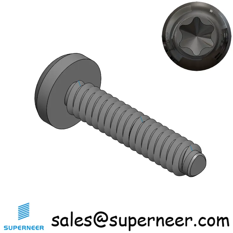 4-40 × 1/2 Pan Head Torx Thread Forming  Screws for Metal  Steel Black