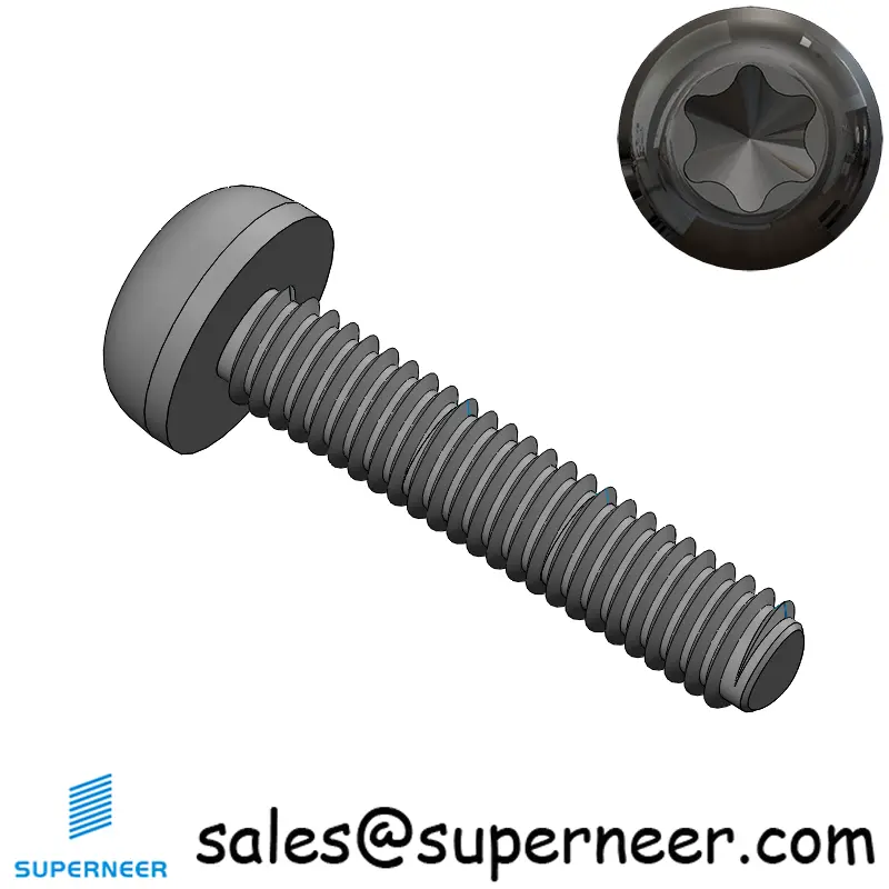 M2.5 × 12mm Pan Head Torx Thread Forming Screws for Metal Steel Black