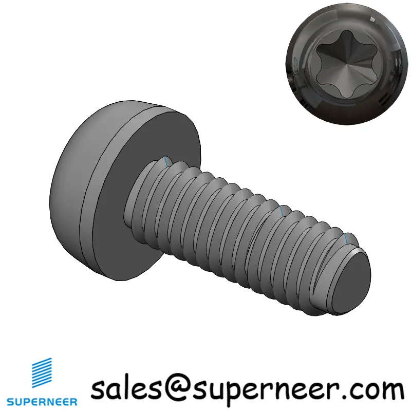 M3 × 8mm Pan Head Torx Thread Forming Screws for Metal Steel Black