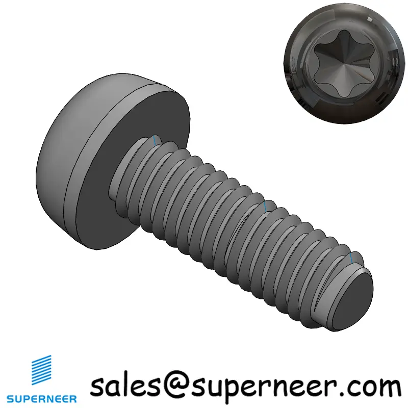 M3 × 9mm Pan Head Torx Thread Forming Screws for Metal Steel Black