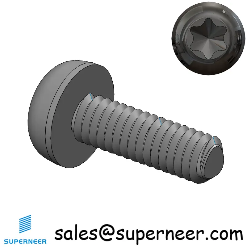 M4 × 12mm Pan Head Torx Thread Forming Screws for Metal Steel Black