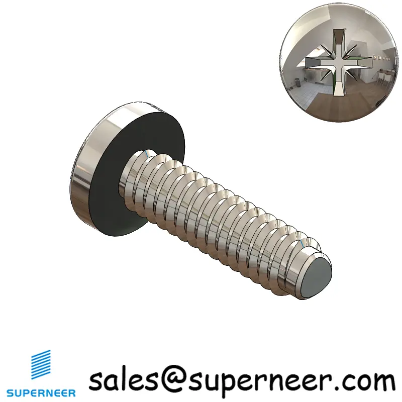 2-56 × 5/16 Pan Head Pozi Thread Forming  Screws for Metal  SUS304 Stainless Steel Inox